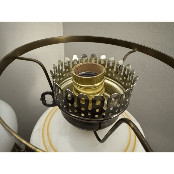 Pair- 60’s Vintage Gone With The Wind Glass Electric Hurricane Table Lamp Bases - Picture 6 of 8